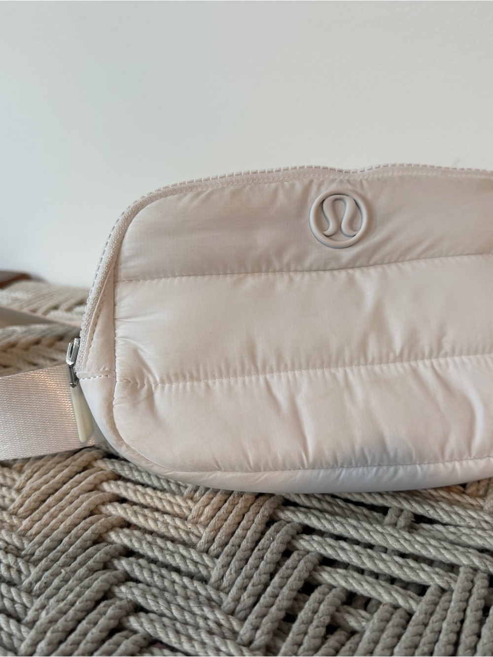 lululemon athletica Quilted Light Beige Crossbody Belt Bag
